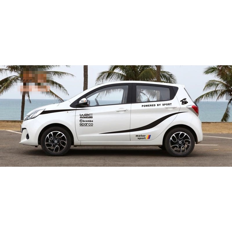 Bộ Tem WRC Moto Sport Dán Trang Trí ô To Hatchback Nhỏ Kia Morning, I10, Spark Ms-208