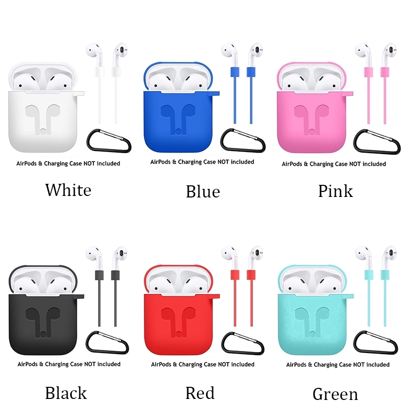 Hộp bảo vệ tai nghe 3 trong 1 cho Apple Airpods + phụ kiện đi kèm