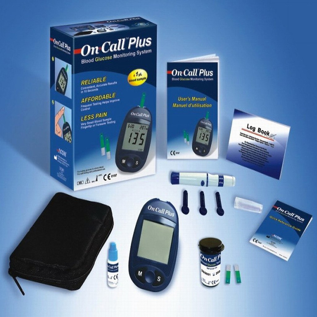 Máy đo đường huyết Oncall Plus (USA). Test tiểu đường chính xác 99%,Bảo hành trọn đời [Halongsky]