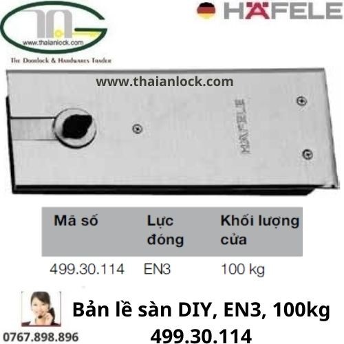 Bản lề sàn 499.30.114 EN3 cho cửa nặng 100kg