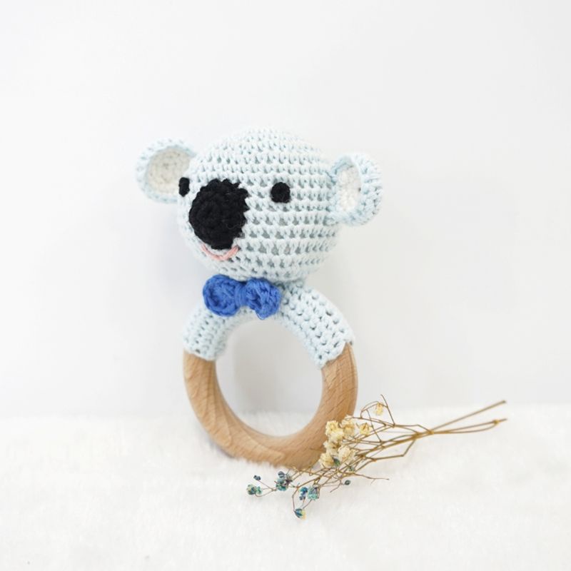 Đồ Chơi Vòng Nhẫn Móc Hình Gấu Koala DIY Dành Cho Bé Mọc Răng
