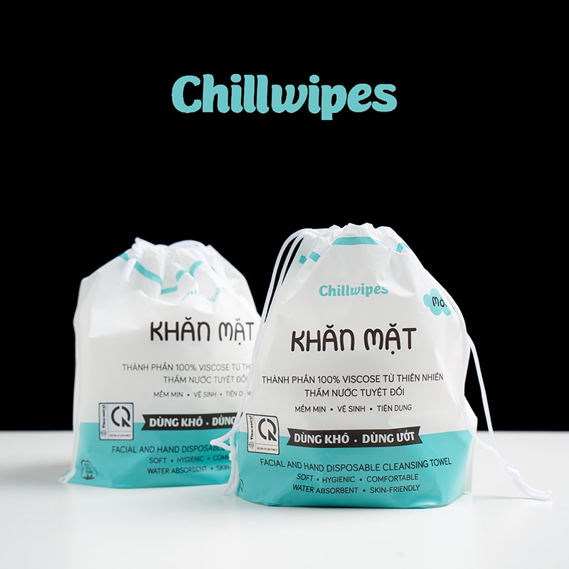 Khăn lau mặt chillwipes cao cấp gói 80 khăn giữ vệ sinh chống mụn