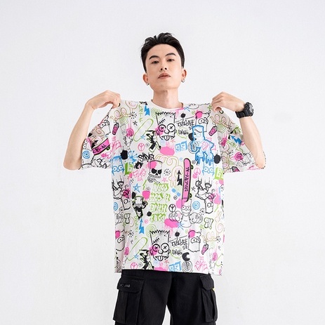Áo Thun BOO Unisex Oversize Cotton In Tràn Graffiti The Simpsons BZL