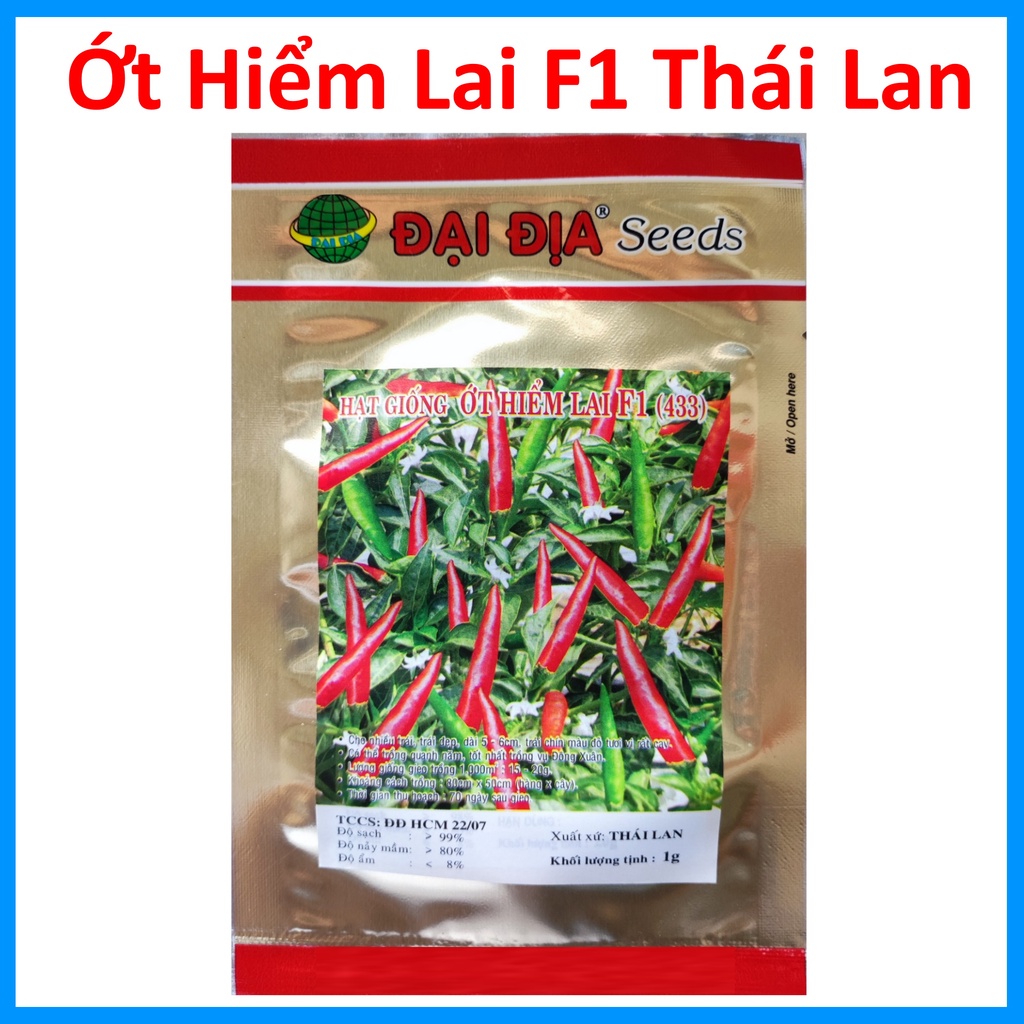 Hạt Giống Ớt Hiểm Lai F1 Thái Lan (1g)