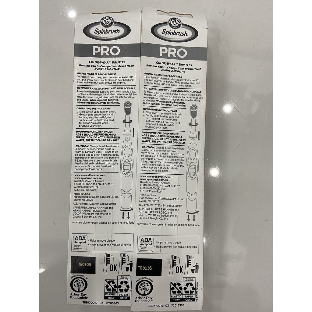 Bàn chải pin Spinbrush Pro White hàng USA