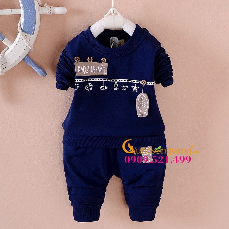 Bộ quần áo bé trai dễ thương set đồ bé trai dài tay GLSET032 Cuocsongvang
