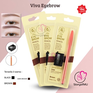 Image of [ORIGINAL BPOM] VIVA Cosmetics Queen Eye Brow Eyebrow Pencil / Pensil Alis 1.3g