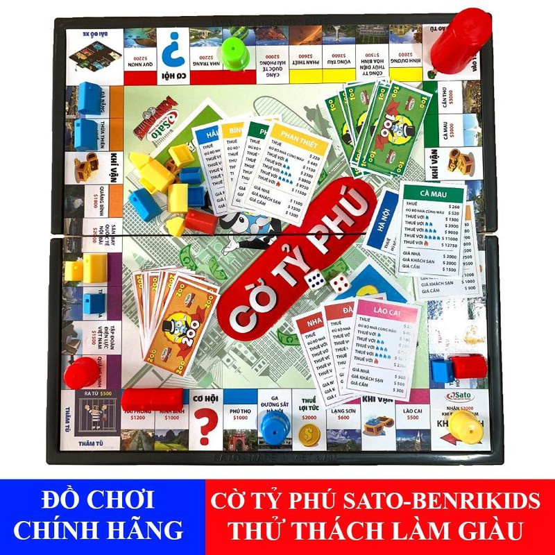 Cờ Tỷ Phú Loại Lớn (42 cm x 42 cm) SATO Cho Bé Học Làm Giàu hàng Việt Nam