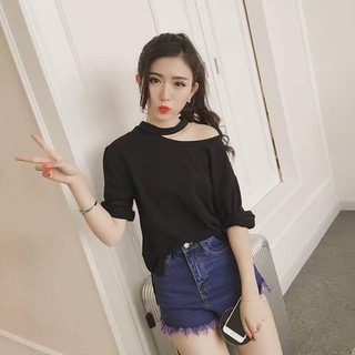 Áo lệch vai dây cổ_by2186