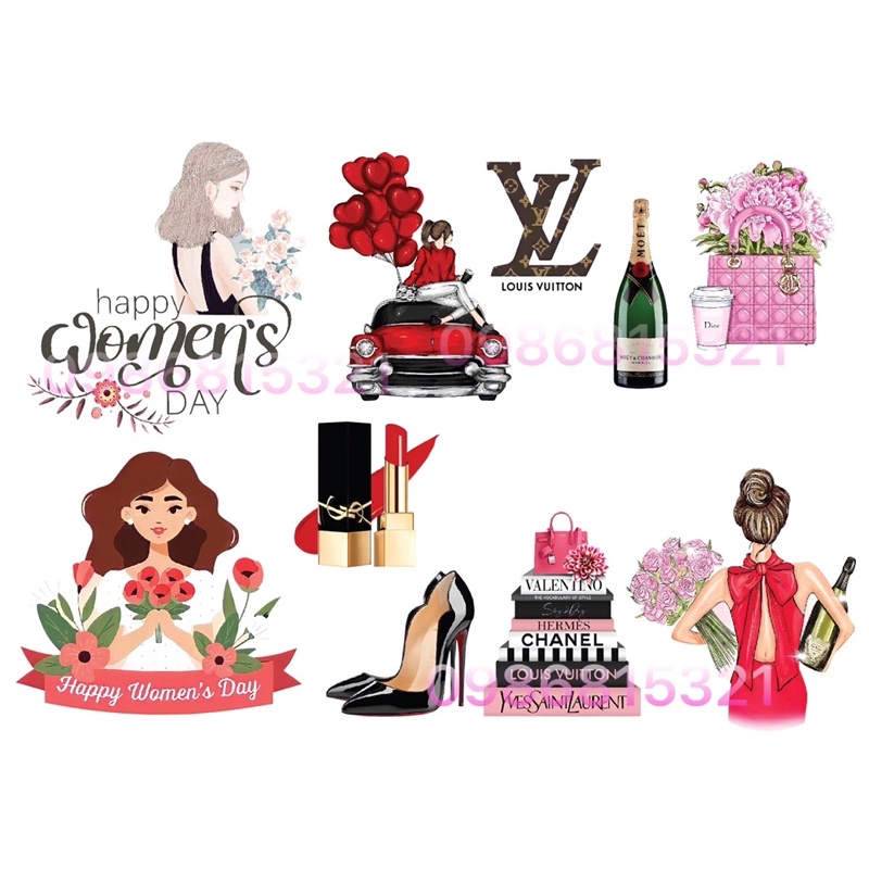 sét thẻ 20/10 trang trí bánh sinh nhật bánh kem ( 2 mẫu /1 sét )