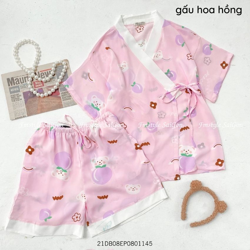 Bộ ngủ lụa, bộ pijama kimono cao cấp mặc nhà nhiều hình ullzang thời trang nữ FMStyle SaiGon  21DB08EP0801 | BigBuy360 - bigbuy360.vn