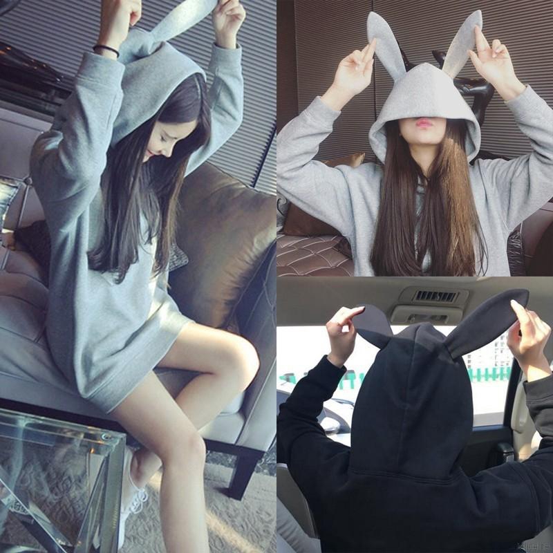 FREESHIP ĐƠN 99K_ Áo hoodie phối tai thỏ thời trang xinh xắn cho nữ