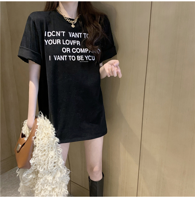 SUXI Áo Thun Nữ Ngắn Tay In Chữ