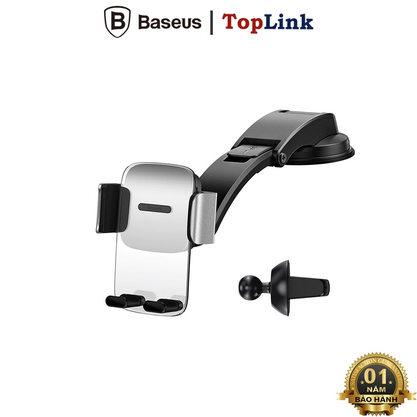 Giá Đỡ Kẹp Điện Thoại Trên Ô TÔ Xe Hơi Baseus Gắn Cửa Gió Hoặc TapLo Xoay Điện Thoại Ngang Dọc 360 Độ - TopLink
