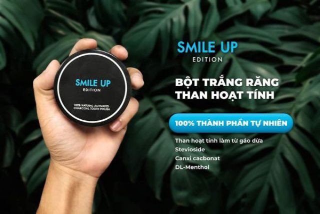 [TẶNG BÀN CHẢI ĐÁNH RĂNG BOSSI] Combo Trắng Răng Than Hoạt Tính SMILE UP