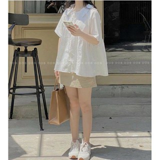Set áo babydoll buộc nơ ngực phối chân váy chữ A  màu be ULzzang(ảnh thật ở cuối)