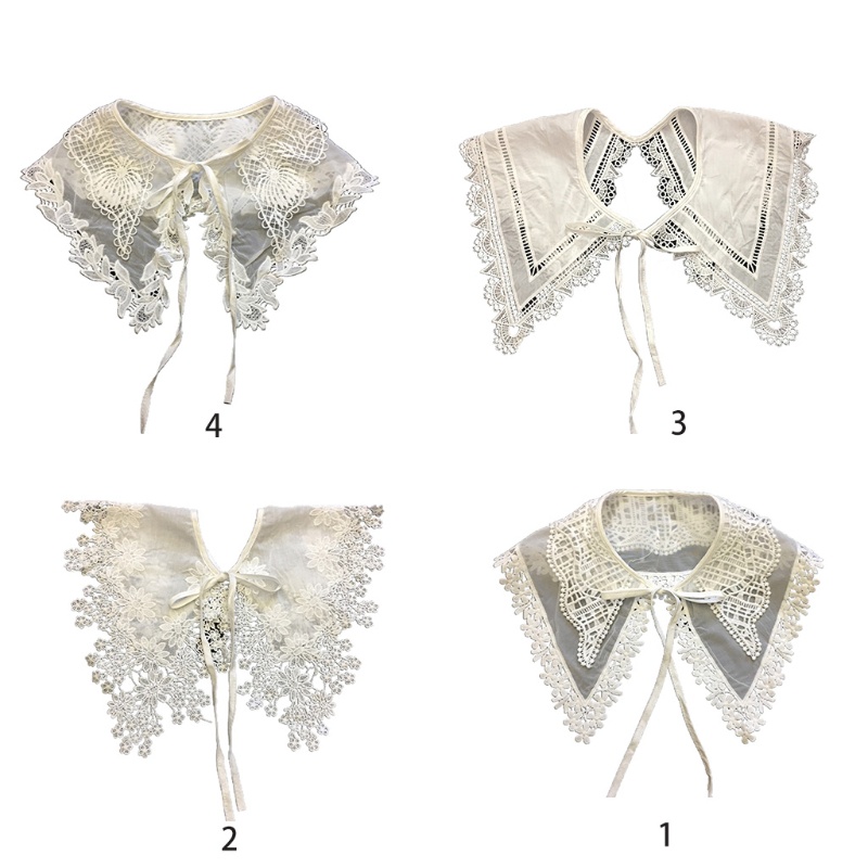 Cổ áo ren hai lớp thêu họa tiết dành cho nữ