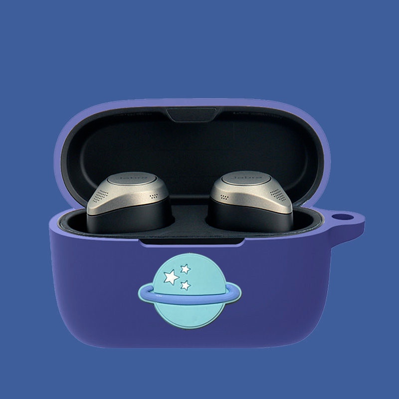 Vỏ Bảo Vệ Hộp Sạc Tai Nghe Jabra Elite 85T Chất Liệu Mềm Màu Trơn Họa Tiết Hoạt Hình