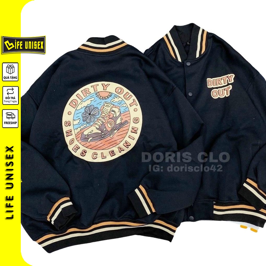 Áo khoác cardigan nỉ DIRTY OUT Cute Dành cho nam/nữ và cặp đôi, Áo khoác cardigan nỉ phong cách Unisex - Life Unisex