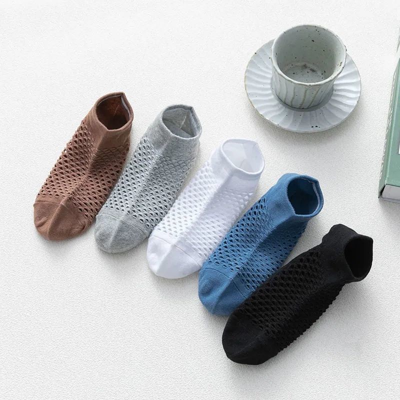 Set 3 Đôi Vớ Thuyền Thoáng Khí Thấm Hút Mồ Hôi Màu Sắc Đơn Giản Dành Cho Nam