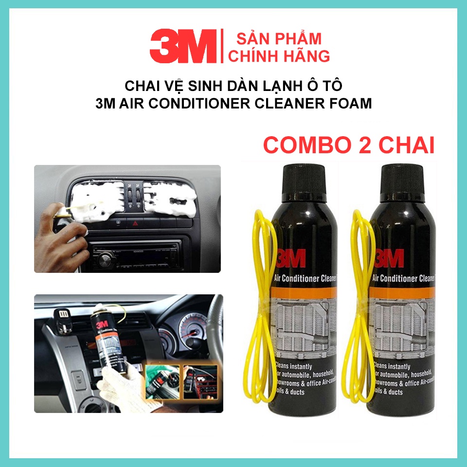 [CHÍNH HÃNG 3M] COMBO 2 Chai Dung Dịch Vệ Sinh Dàn Lạnh Ô Tô 3M Air Conditioner Cleaner Foam 250mL