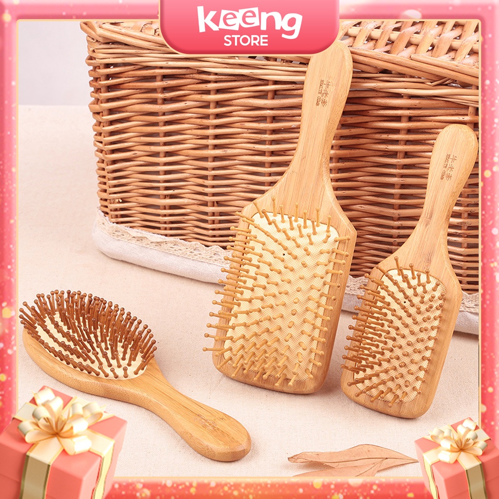 Lược Gỗ Cao Cấp Massage Da Đầu, Gỡ Rối, Tạo Kiểu Tóc Keengstore Lgcc01