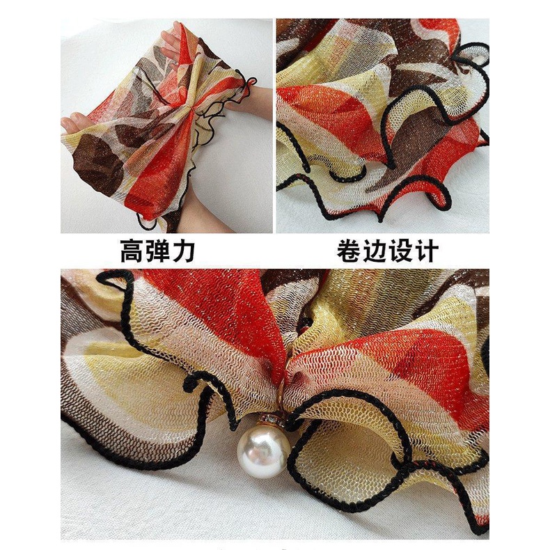 Khăn Choàng Cổ Chống Nắng Đa Chức Năng Đính Ngọc Trai Phong Cách Hàn Quốc Mới Bảo Vệ Đầu Người Yêu Thích Sil