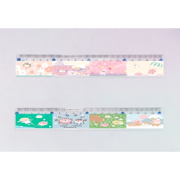 thước thỏ kanahei gấu dâu tây lotso thỏ stella cáo lina THI17 dán giấy cute dễ thương 15cm DF friends