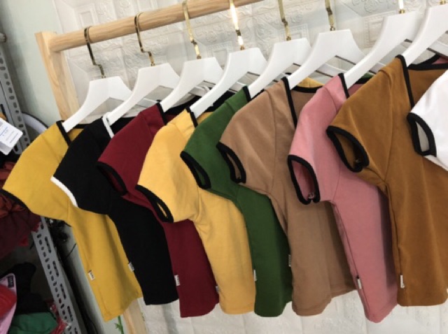 Áo croptop cổ vuông hình chụp thật 100%