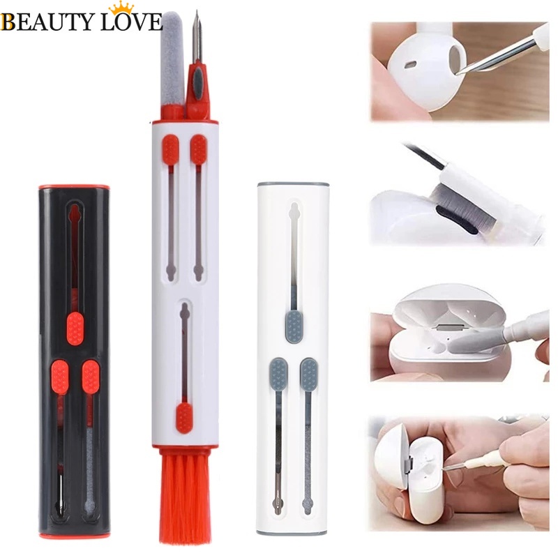 Bút Vệ Sinh Vỏ Tai Nghe / Bàn Phím Máy Tính 4 Trong 1 Đa Năng Có Thể Thu Gọn