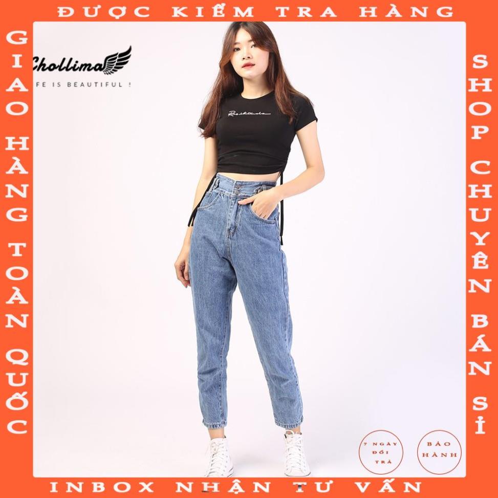 Quần baggy jeans nữ Chollima form rộng 2 bách nhọn QD015 ulzzang phong cách hàn quốc chungmo