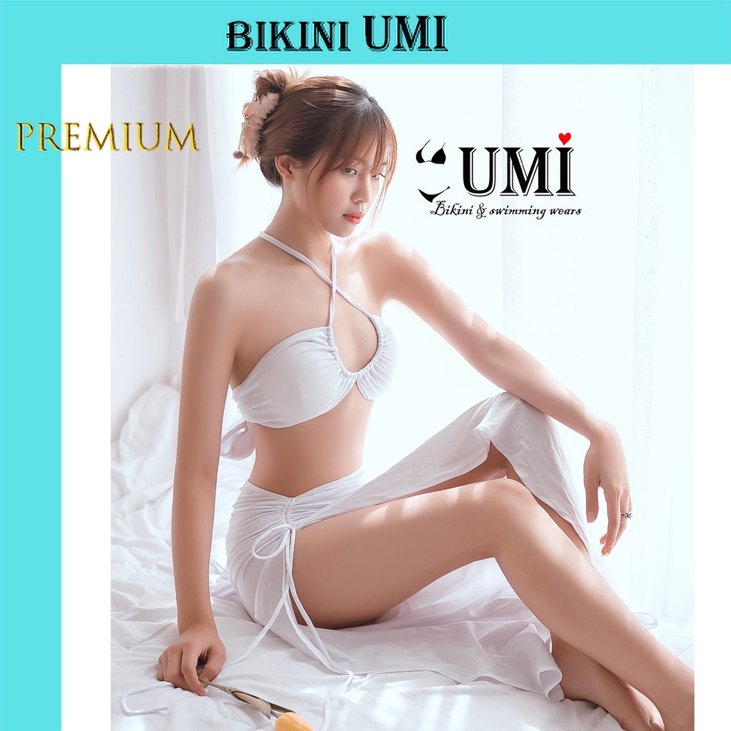 BIKINI 2 MẢNH KÈM KHĂN (SÉT 3 MÓN) MÀU TRẮNG BIKINISTORE