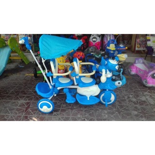 Xe đẩy đôi 3 bánh có mái che