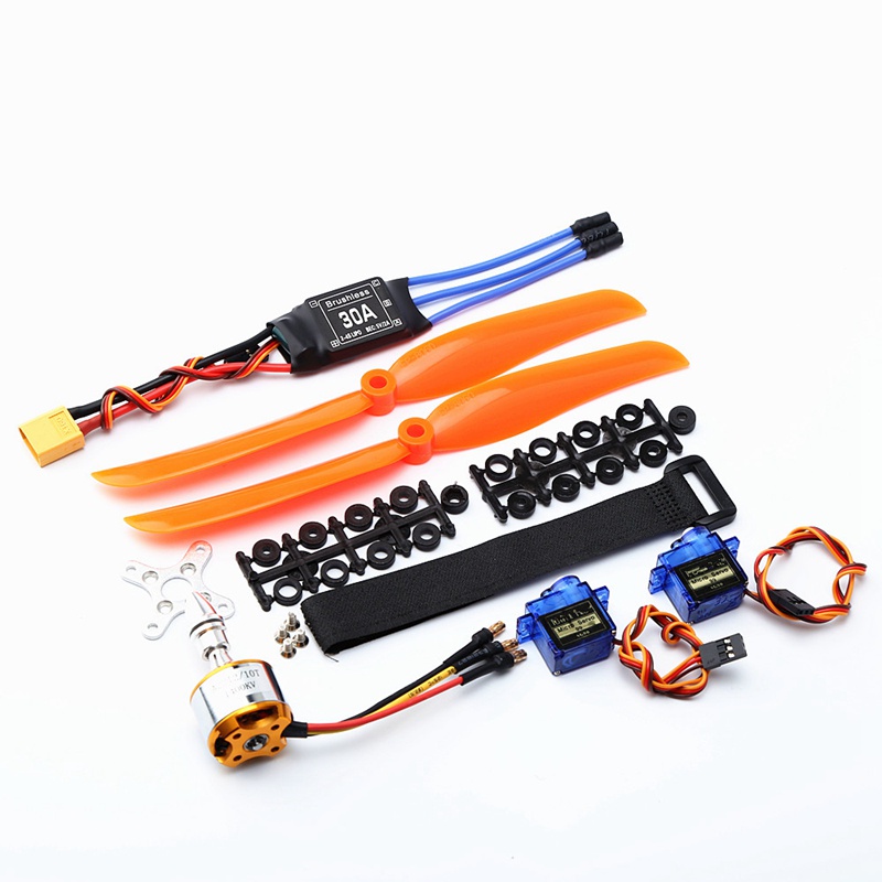 Động Cơ Không Chổi Than A2212 1400KV 30A ESC XT60 Plug SG90 9G Mini Servo 8060 Cho Trực Thăng Điều Khiển Từ Xa