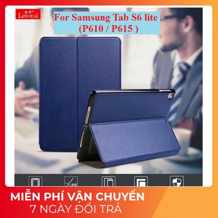 Bao da samsung tab s6 lite (p610/p615) tích hợp chân đế xem phim , giải trí , thương hiệu lishen cao cấp