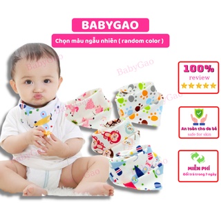 Khăn yếm tam giác cho bé BabyGao cotton đeo cổ có cúc bấm cho bé sơ sinh đến 4 tuổi
