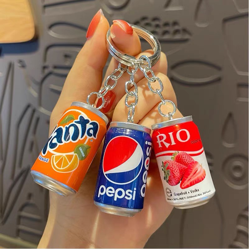 Móc khoá hình lon nước ngọt _ dễ thương _ mini treo balo móc khoá