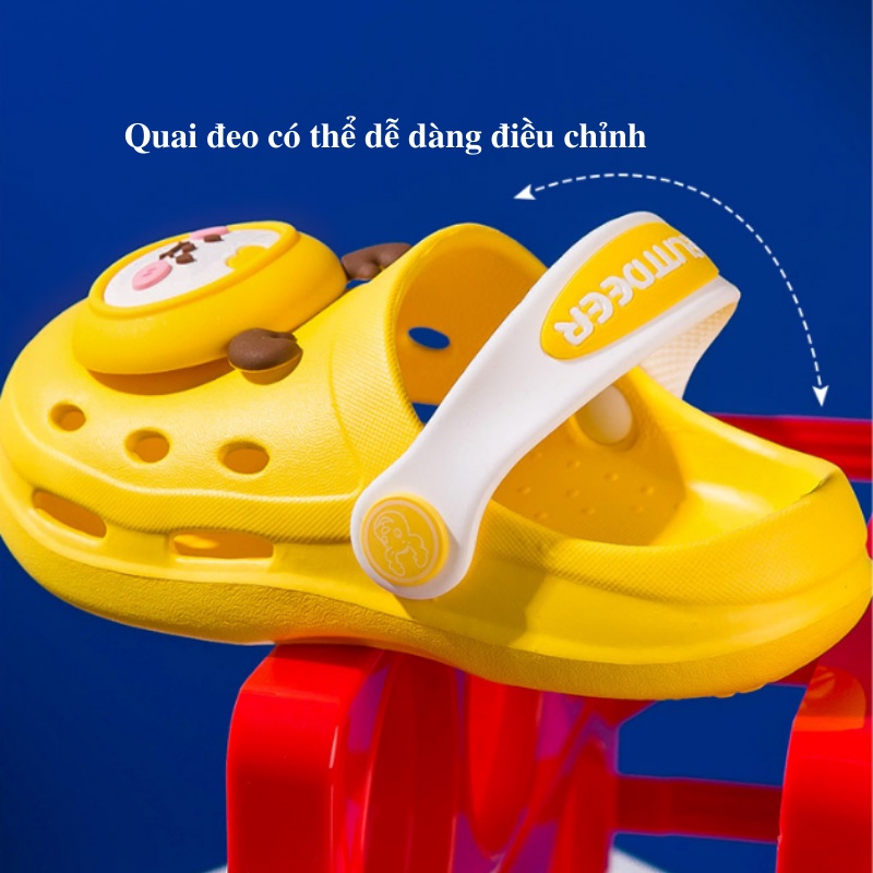 Dép sục cho bé trai bé gái sticker gấu Bunny Store, cross dành cho bé từ 1 đến 5 tuổi đế mềm eva chống trơn trượt BN18