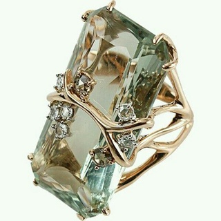 Thời trang Mạ vàng bắt chước Peridot Emerald Nhẫn đá quý cho phụ nữ Trang sức cưới