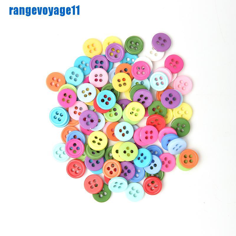Bộ 100 Nút Nhựa Tròn Nhiều Màu Sắc