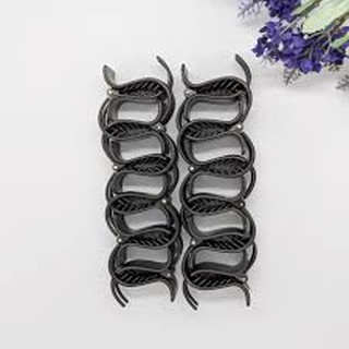 Sỉ kẹp tóc càng cua 3 răng, nhám đen, nhựa dẻo bẻ không gãy