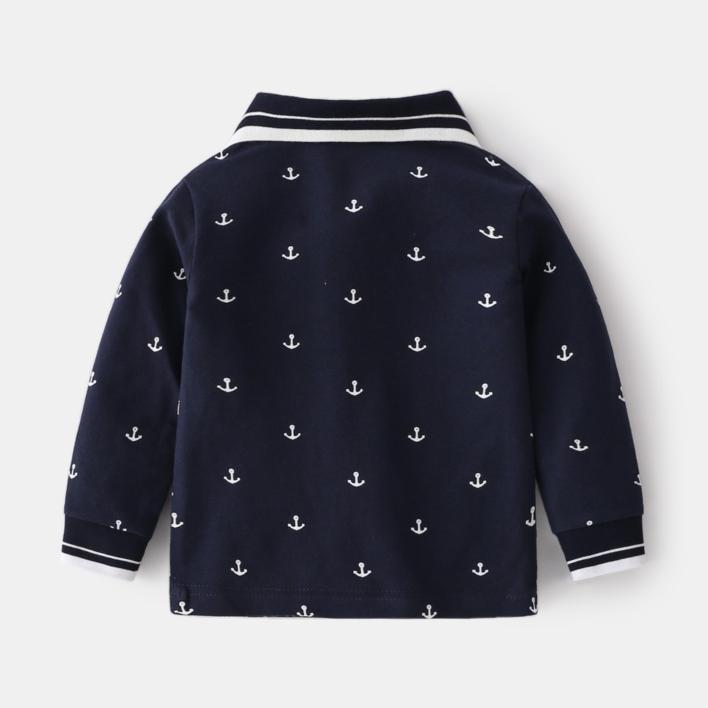 áo POLO dài tay họa tiết cánh buồm cho bé siêu yêu 2021