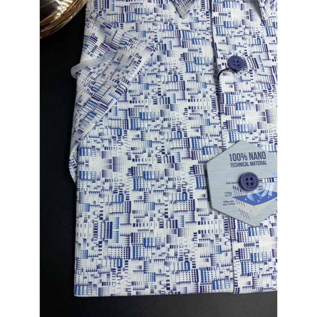 Áo Sơ Mi Nam Ngắn Tay Owen AS23094N Sơ Mi Cộc Tay Công Sở Cao Cấp Màu Trắng In Hình | BigBuy360 - bigbuy360.vn