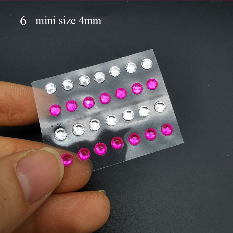 [Hàng mới về] Miếng dán đính hạt đá trang trí móng/mặt/trang điểm tự dính 7 màu 3d DIY
