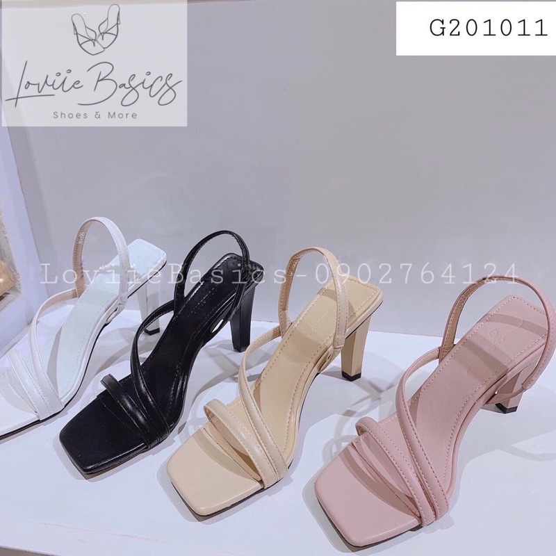 [Mã SKAMFSW175 giảm 10K đơn 50K] GIÀY CAO GÓT LOVIIE BASICS 9 PHÂN - SANDAL GÓT VUÔNG QUAI MẢNH THỜI TRANG G201011