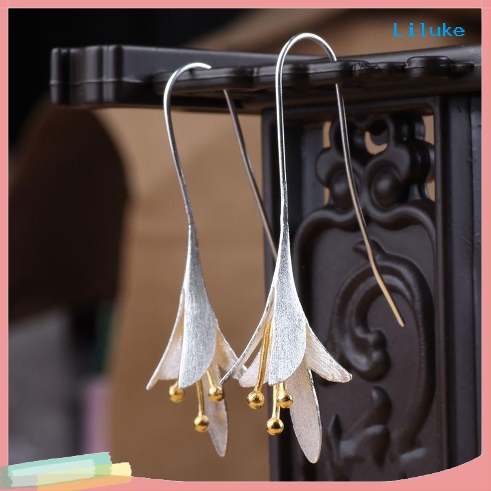 Đôi Khuyên Tai HìNh Hoa Lily Vintage ThờI Trang Cho Nữ