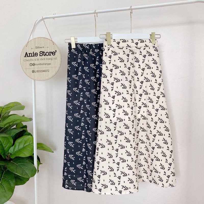 Chân Váy Nữ Ulzzang Hoa Dáng Dài 🦋 Váy Nữ Cạp Chun Dài 2 Màu 🦋 | BigBuy360 - bigbuy360.vn
