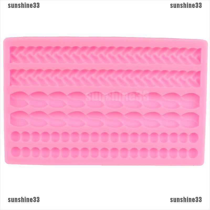 Khuôn Silicone Tạo Hình Ngọc Trai / Xoắn / Thắt Bím Trang Trí Bánh