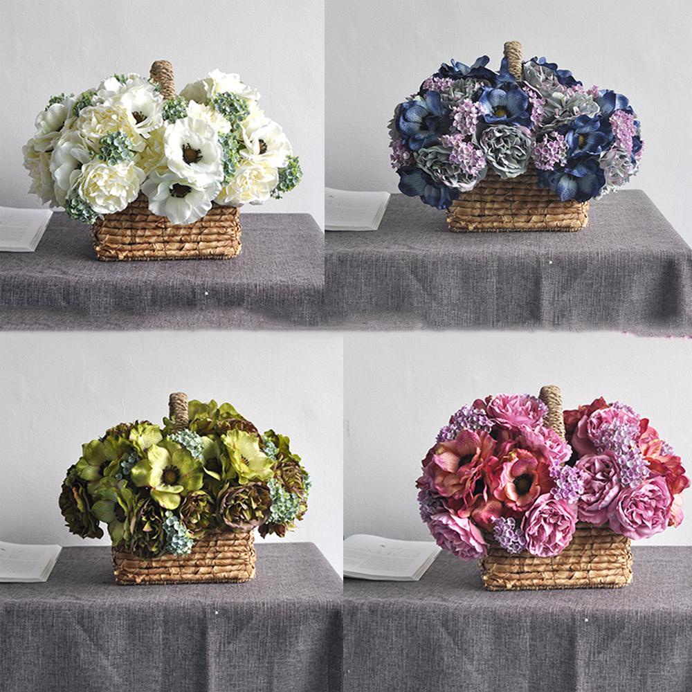 KUNHEV Set 6 Bông Hoa Mẫu Đơn Giả DIY Trang Trí Sổ Lưu Niệm Phòng Cô Dâu