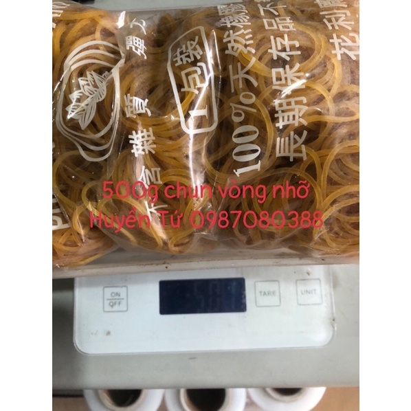 Gói 1 lạng - 5 lạng chun vòng, thun nịt màu vàng buộc hàng độ đàn hồi cao